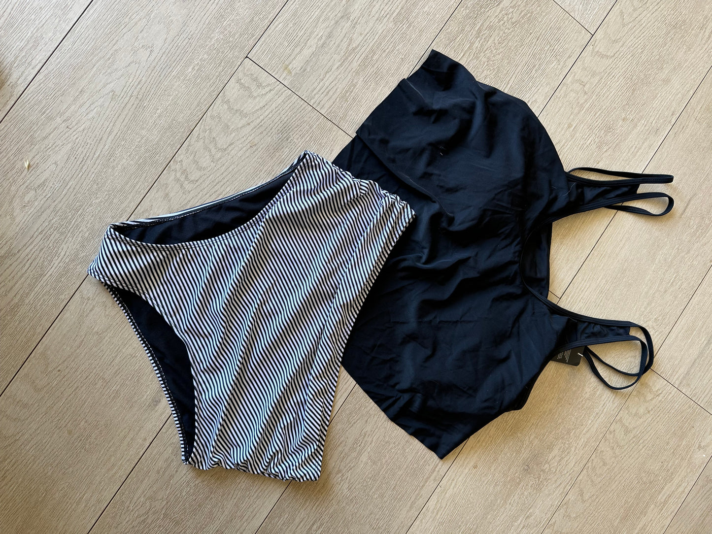 Black and white Stripped bikini 2XL