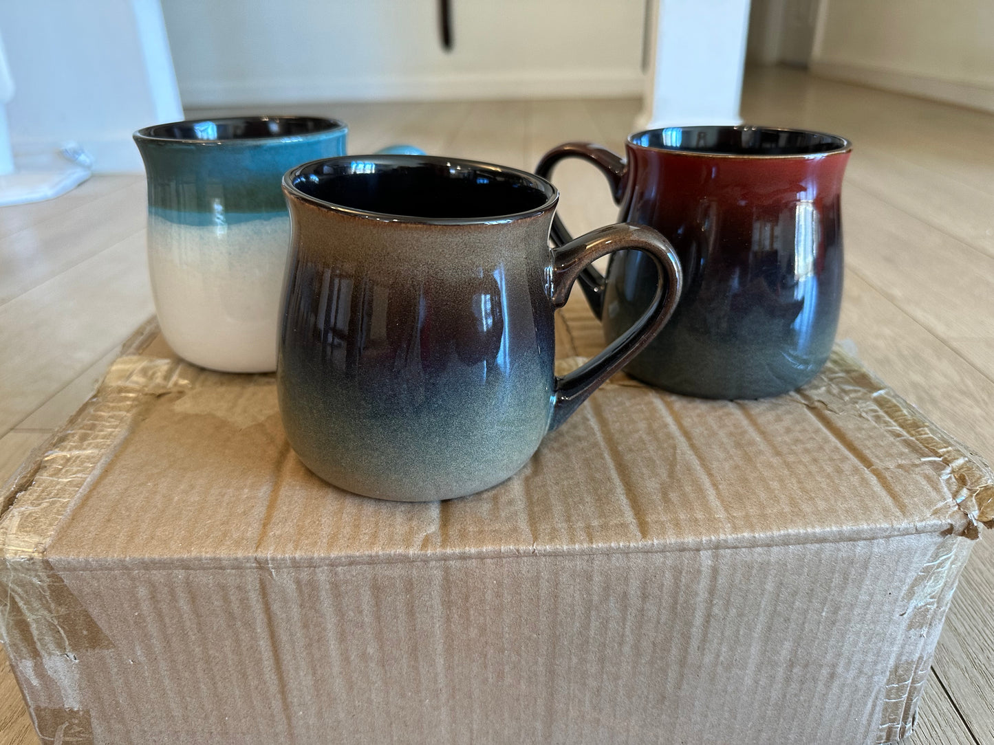 Pisten Homme Coffee mug set (Set of 6) - Turquoise & Brown & Red