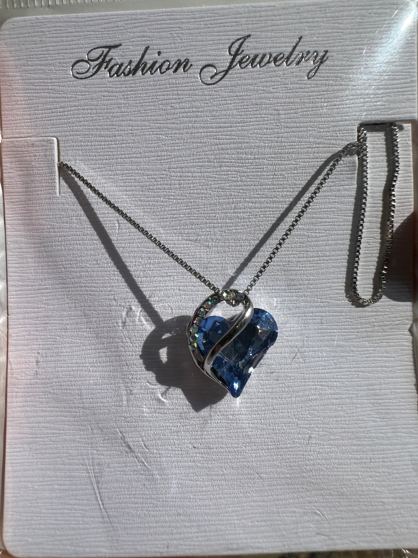 Aquamarine Heart Shaped Necklace