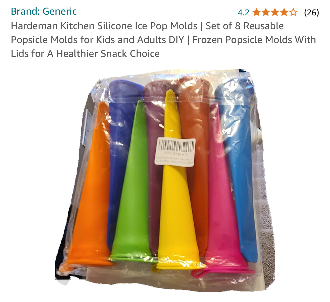 Reusable ice pop Silicone maker