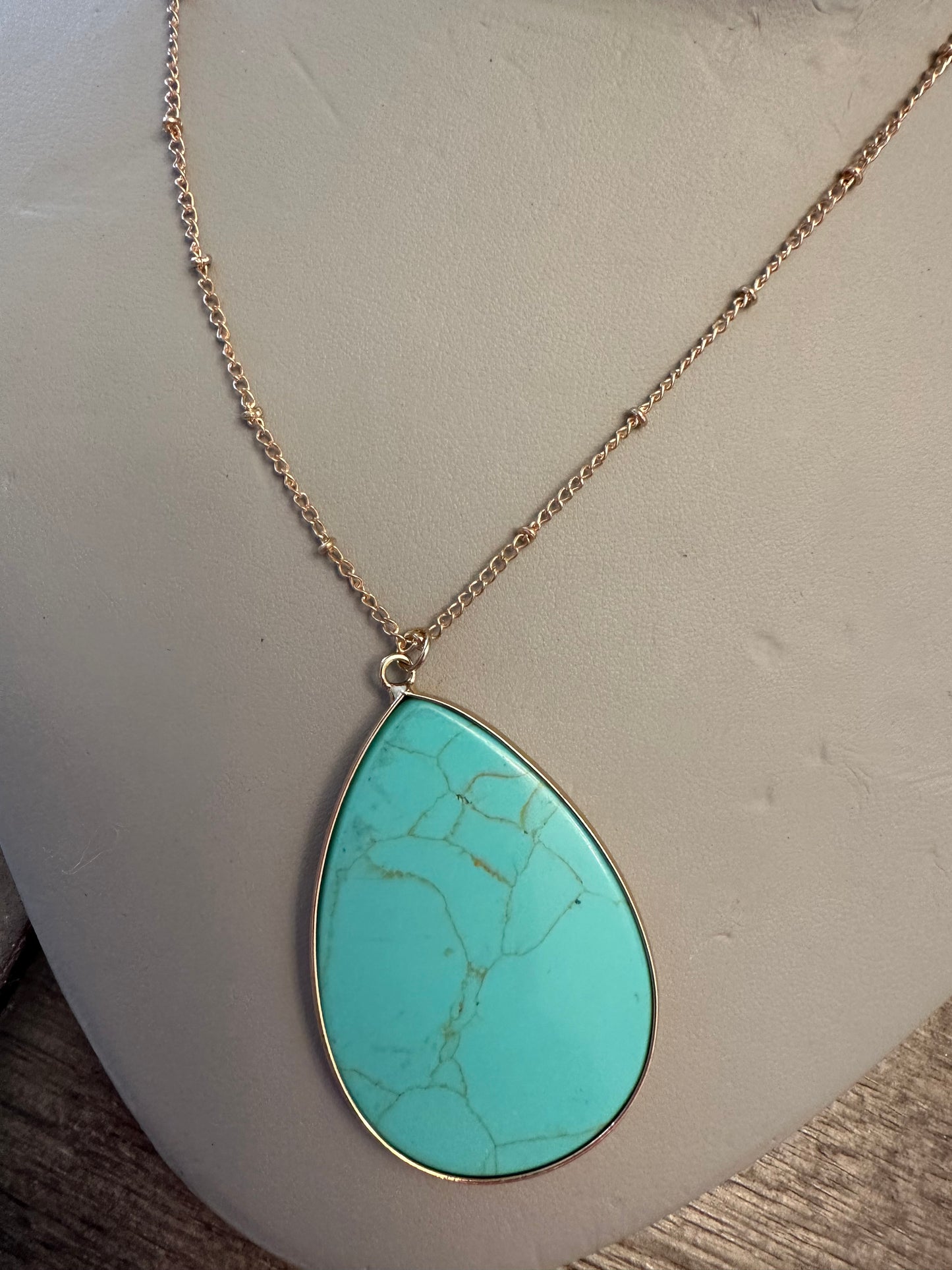 Turquoise Oval Pendant Necklace