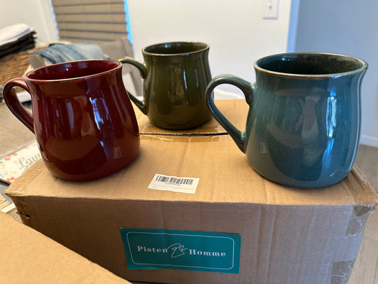 Pisten Homme Coffee mug set (Set of 6) - Turquoise & Red & Green