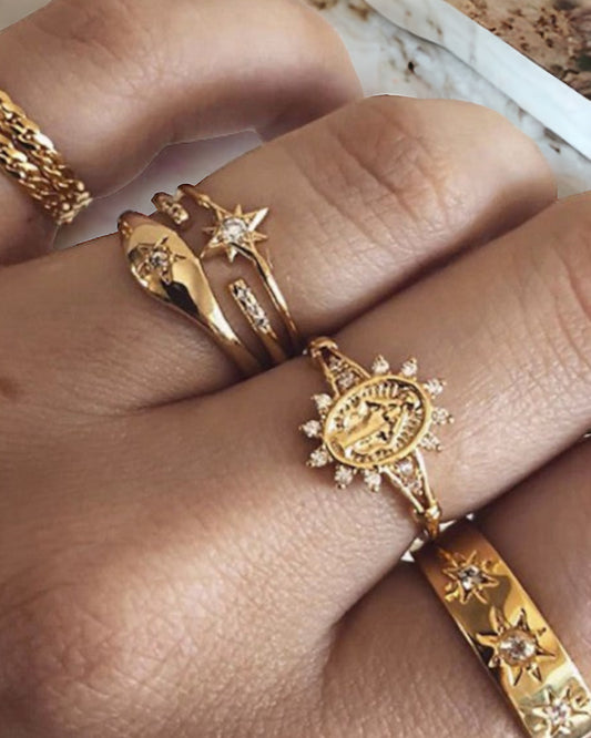 Allie Golden Ring Set