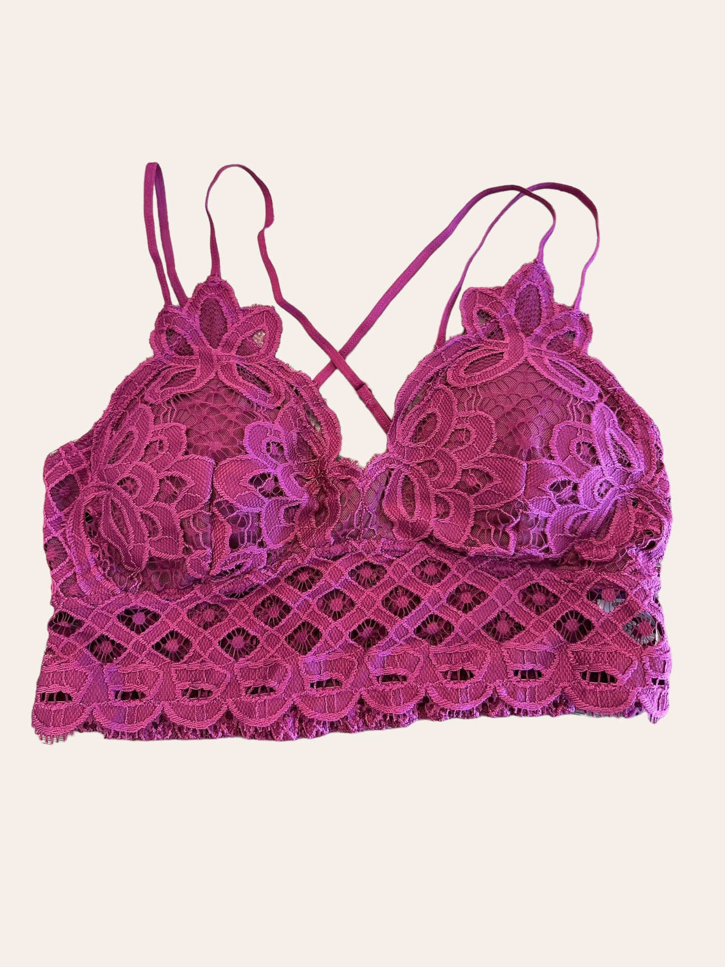 Lace Bralette (Magenta)