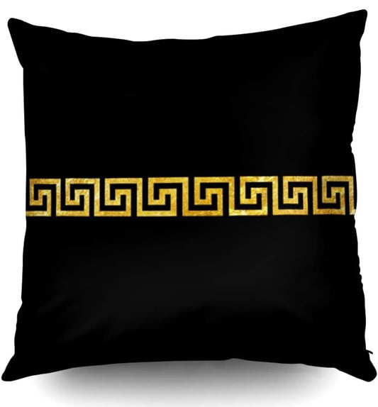 Black and gold pillow case 16x16 (Single)