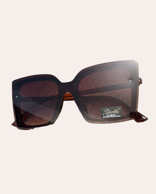 Non-Framed Squared Oversized Shades (Brown)