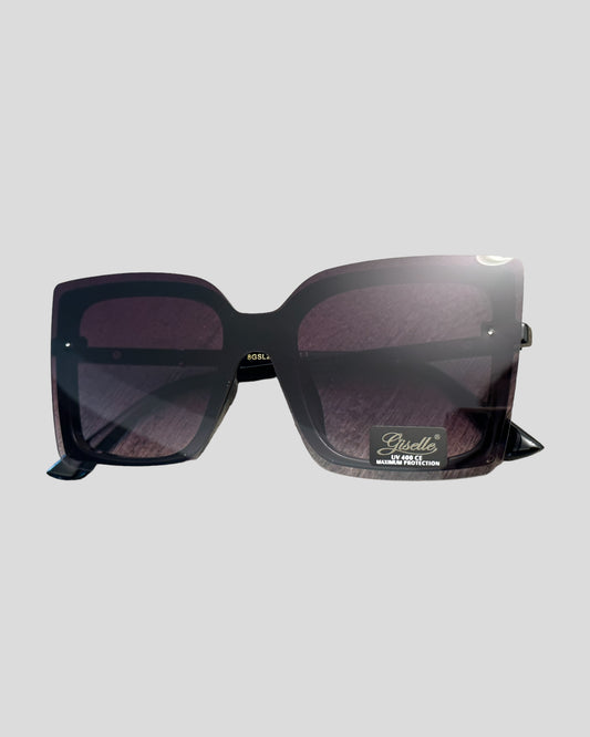 Non-Framed Squared Oversized Shades (Black)