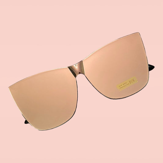 Oversized Reflective Glasses (Pink)