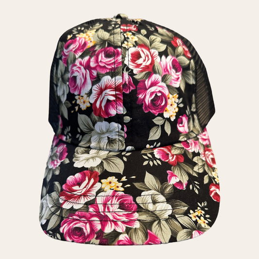 Floral Cap (Black)