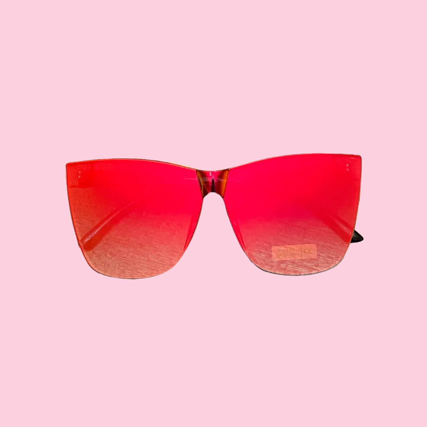 Oversized Reflective Glasses (Red)