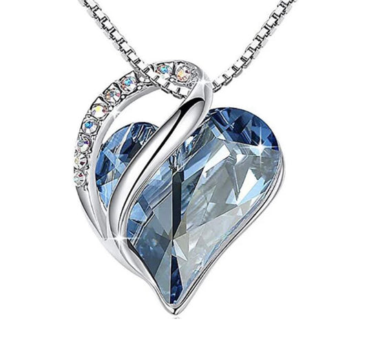 Aquamarine Heart Shaped Necklace