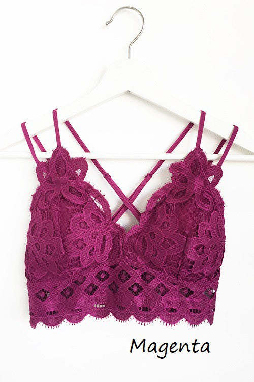 Lace Bralette (Magenta)