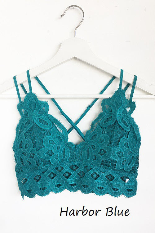 Lace Bralette (Harbor Blue)