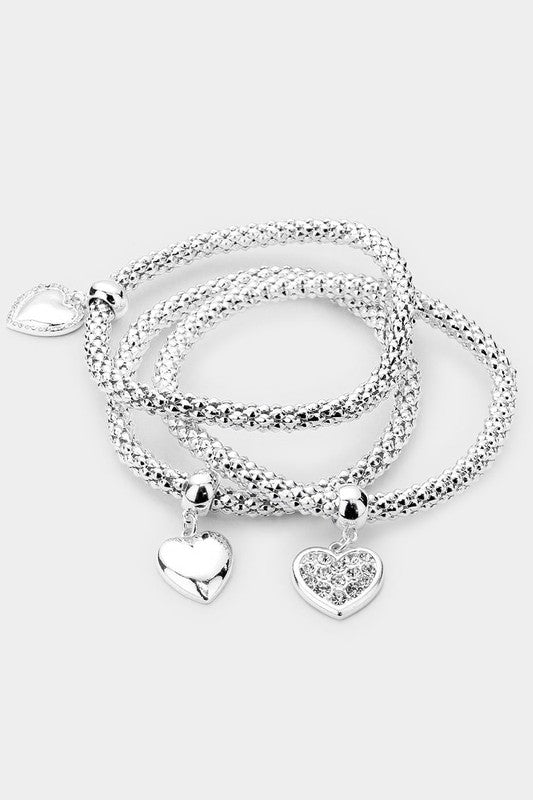 Silver Metal Heart Bracelet