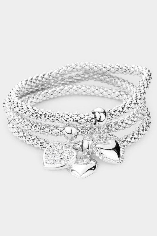 Silver Metal Heart Bracelet