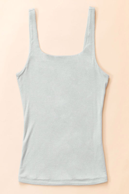 Squared Neck Tank Top (Sage)