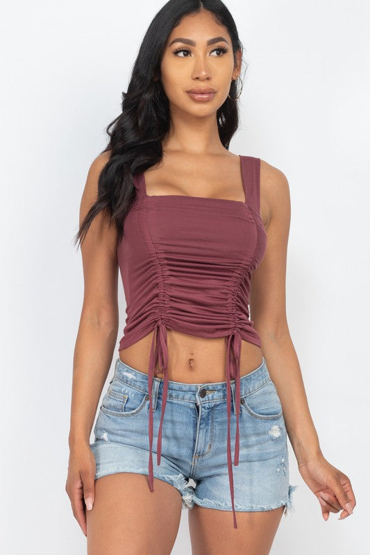 String Square Neck Cropped Top (Nocturne)