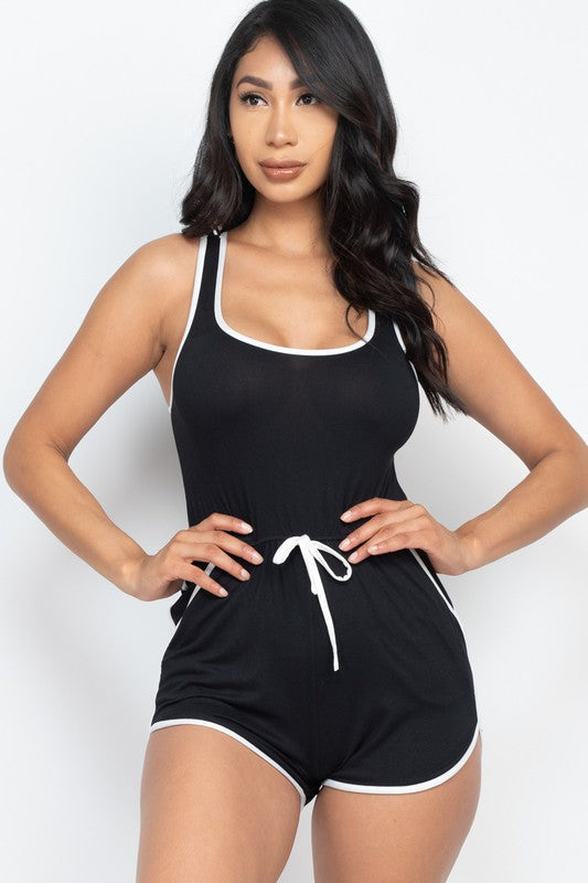 Racer Back Romper (Black)