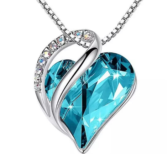 Blue Topaz Heart Shaped Necklace