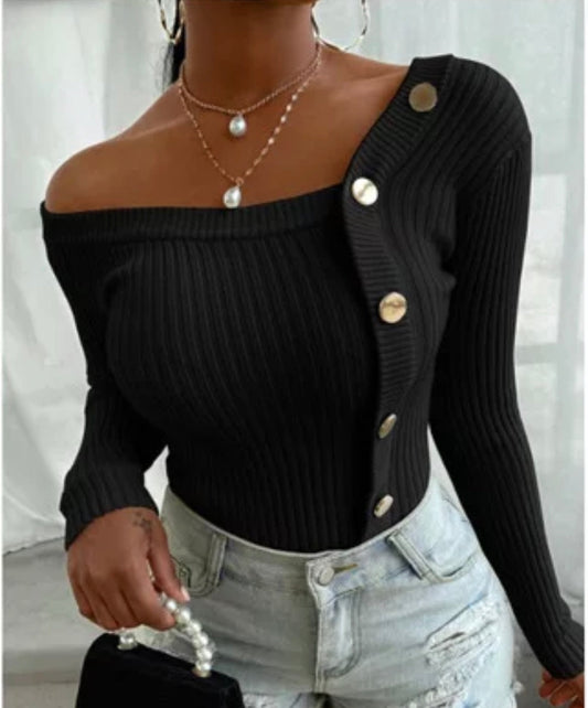 Off The Shoulder Long Sleeve (Black)