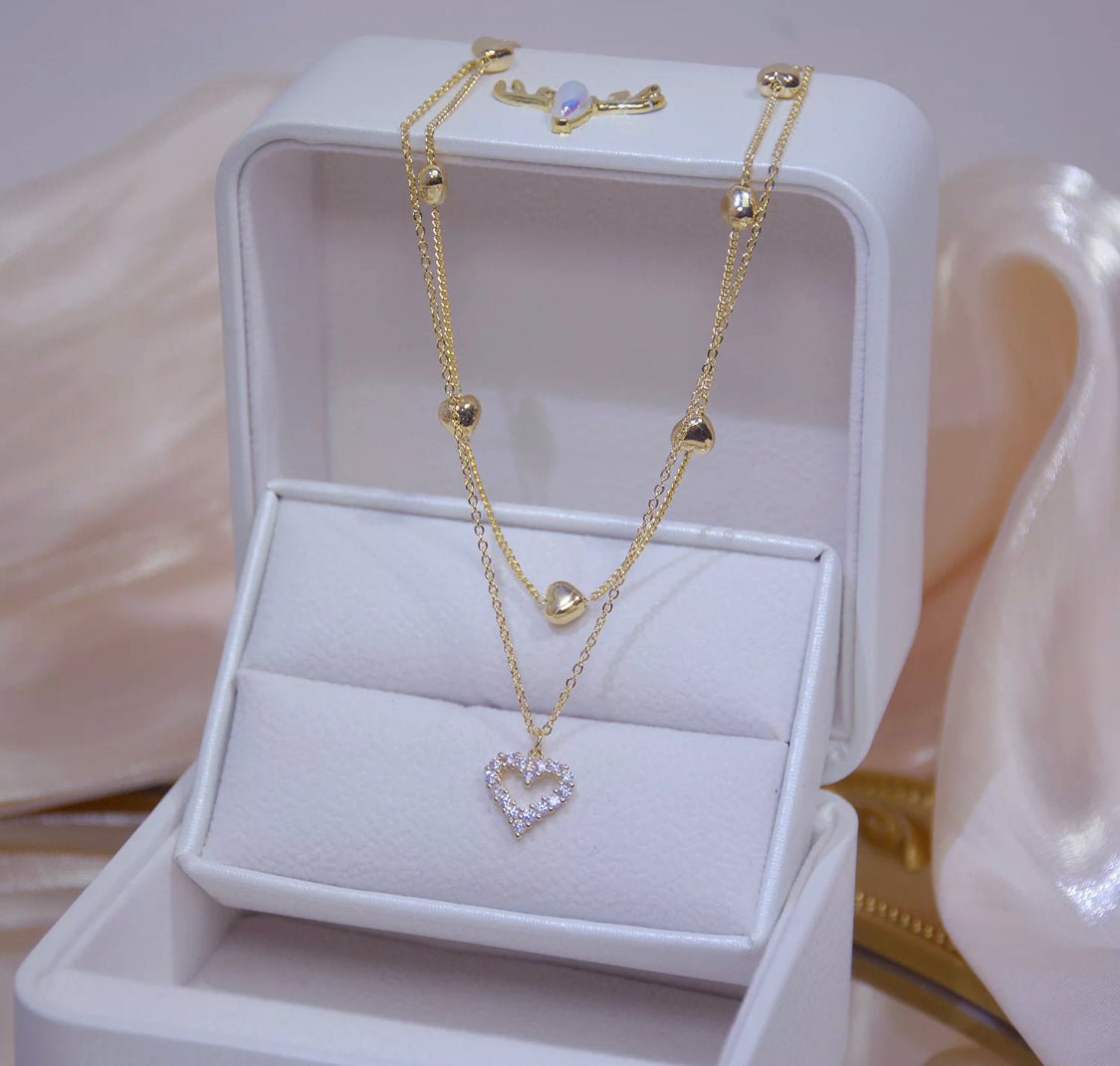 Double Layered Heart Necklace