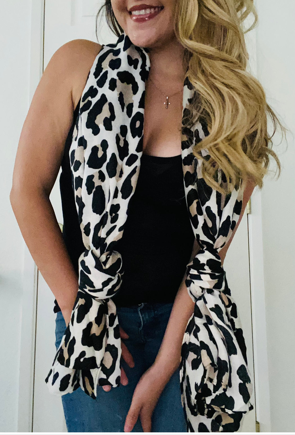 Long Leopard Scarf