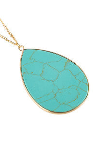 Turquoise Oval Pendant Necklace