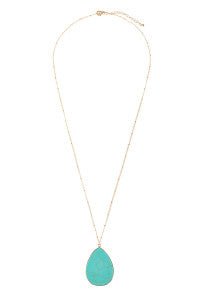 Turquoise Oval Pendant Necklace