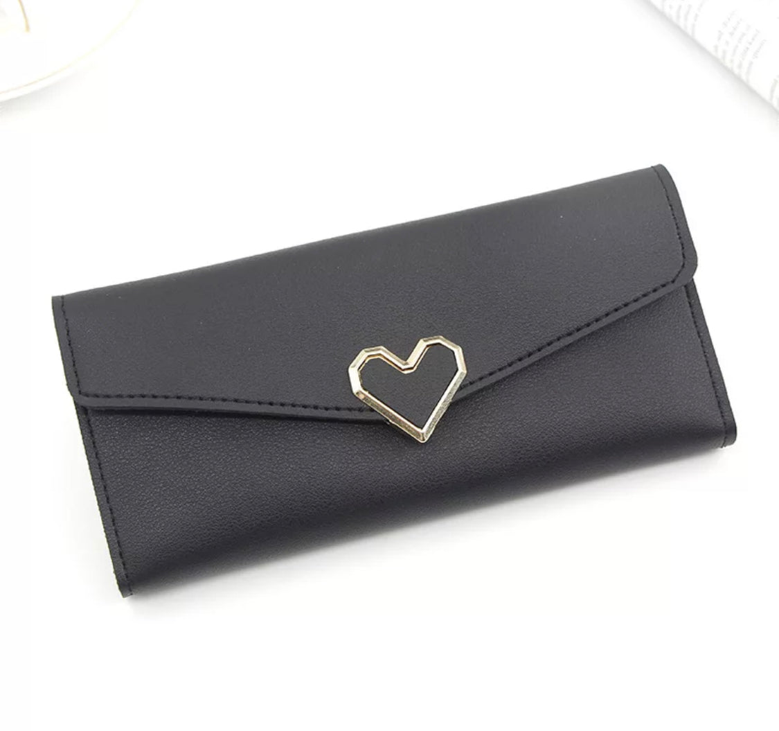 Long Heart Wallet (Black)