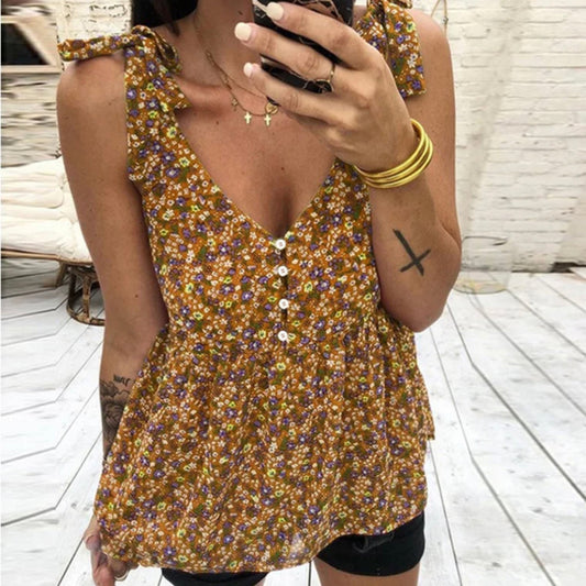 Summer's Calling Tank Top (Mustard)