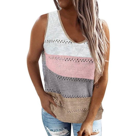 Stripped Knitted Tank Top