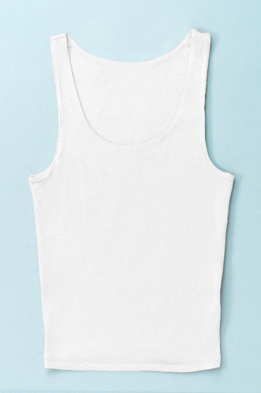 Basic Cropped Tank Top (White)