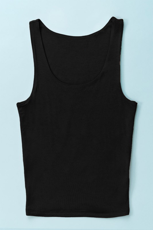 Basic Cropped Tank Top (Black)