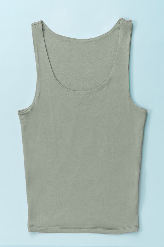 Basic Cropped Tank Top (Sage)