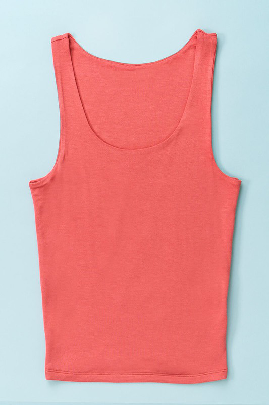 Basic Cropped Tank Top (Coral)