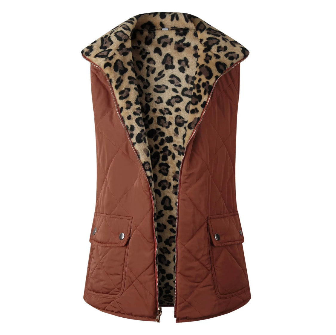 Reversible Vest Jacket (Brown)