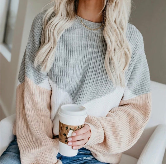 Neutral Oversized Knitted Shirt