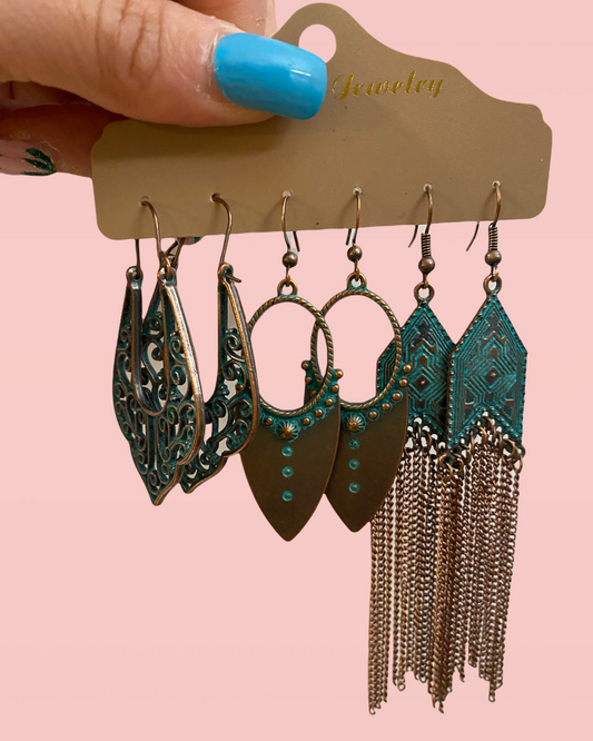 Rustic Boho Dangling Earrings