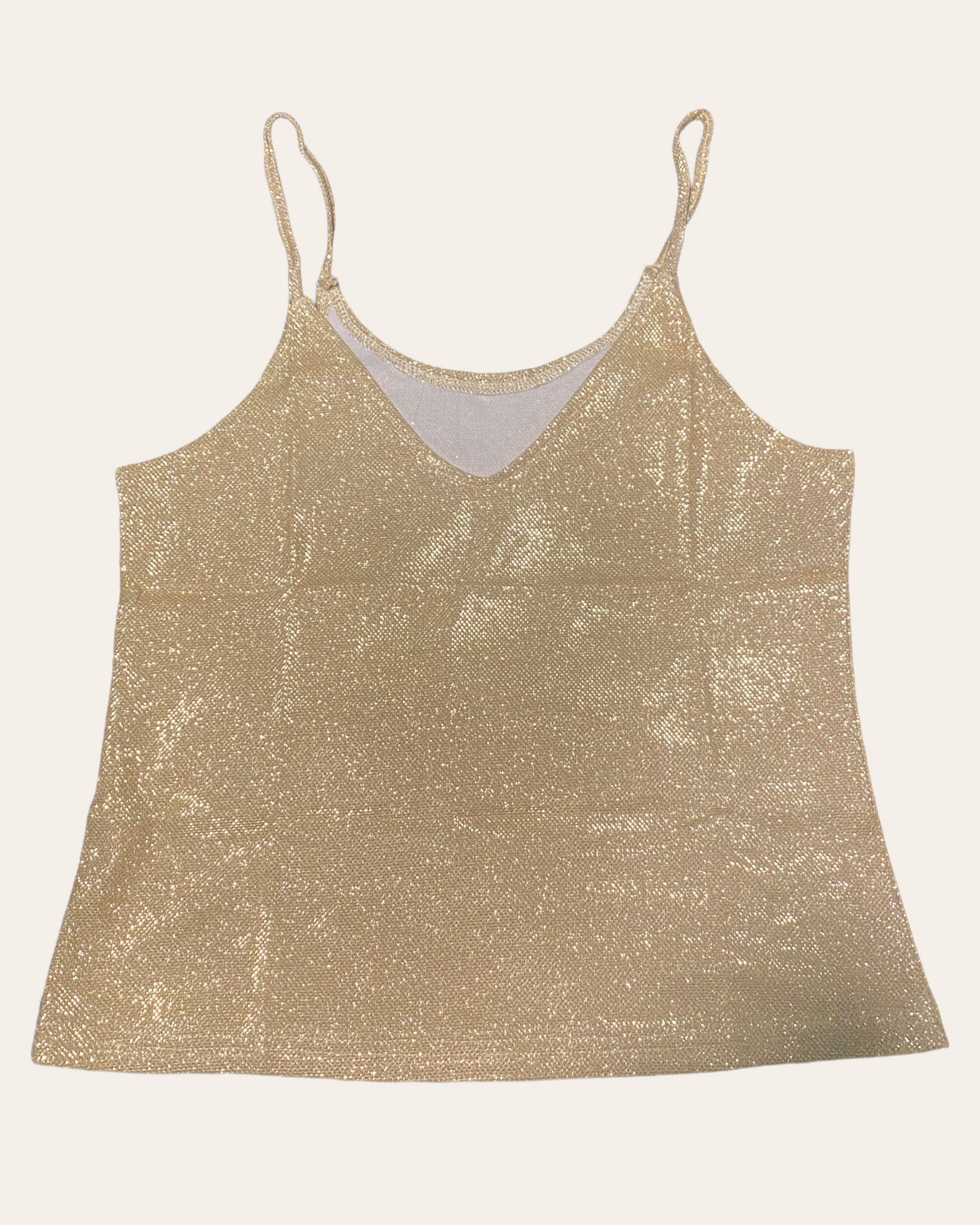 Sparkly Golden Spaghetti Strap Top