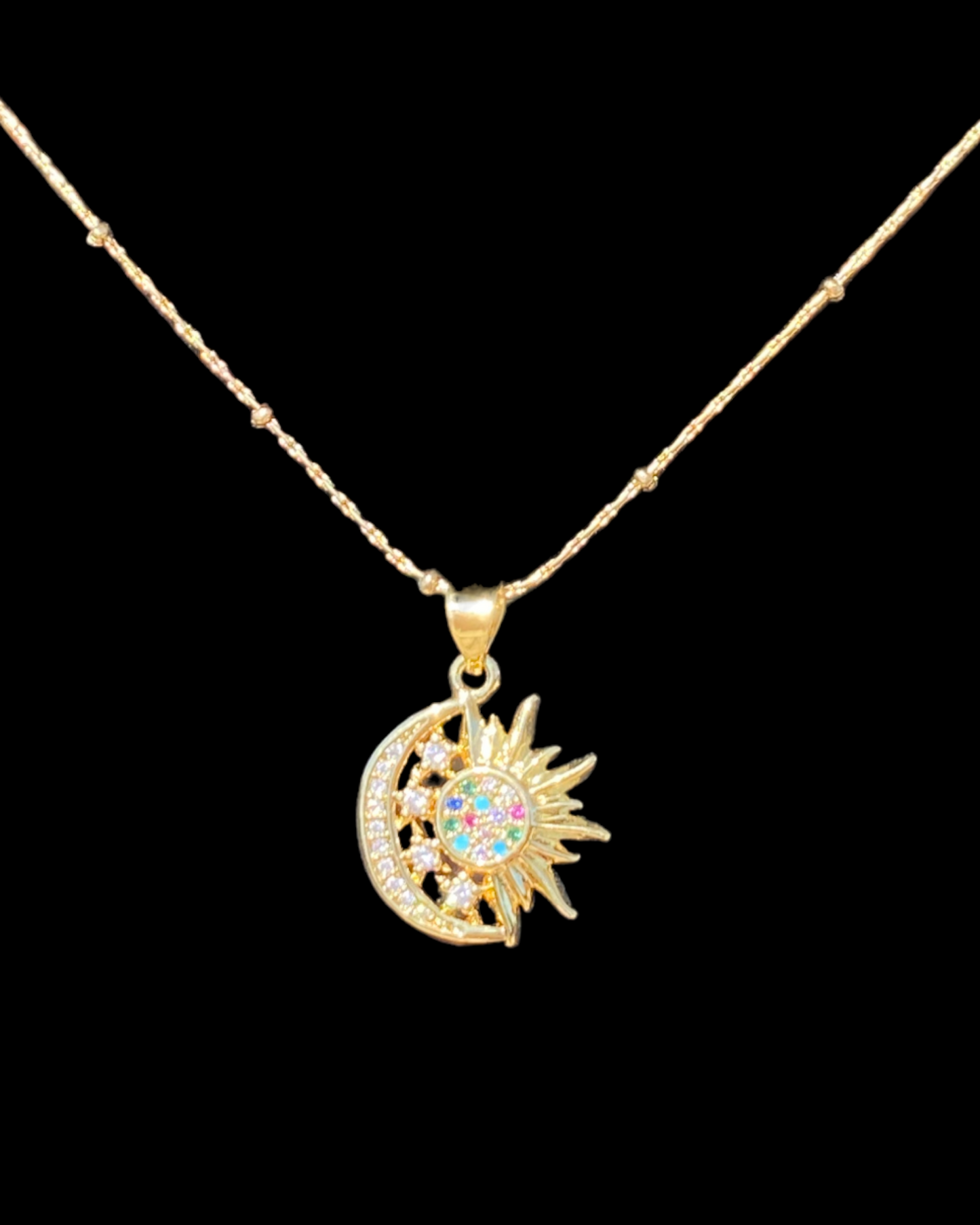 Sun Moon Pendant Necklace