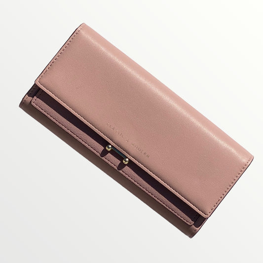 Long Leather Wallet (Pink)