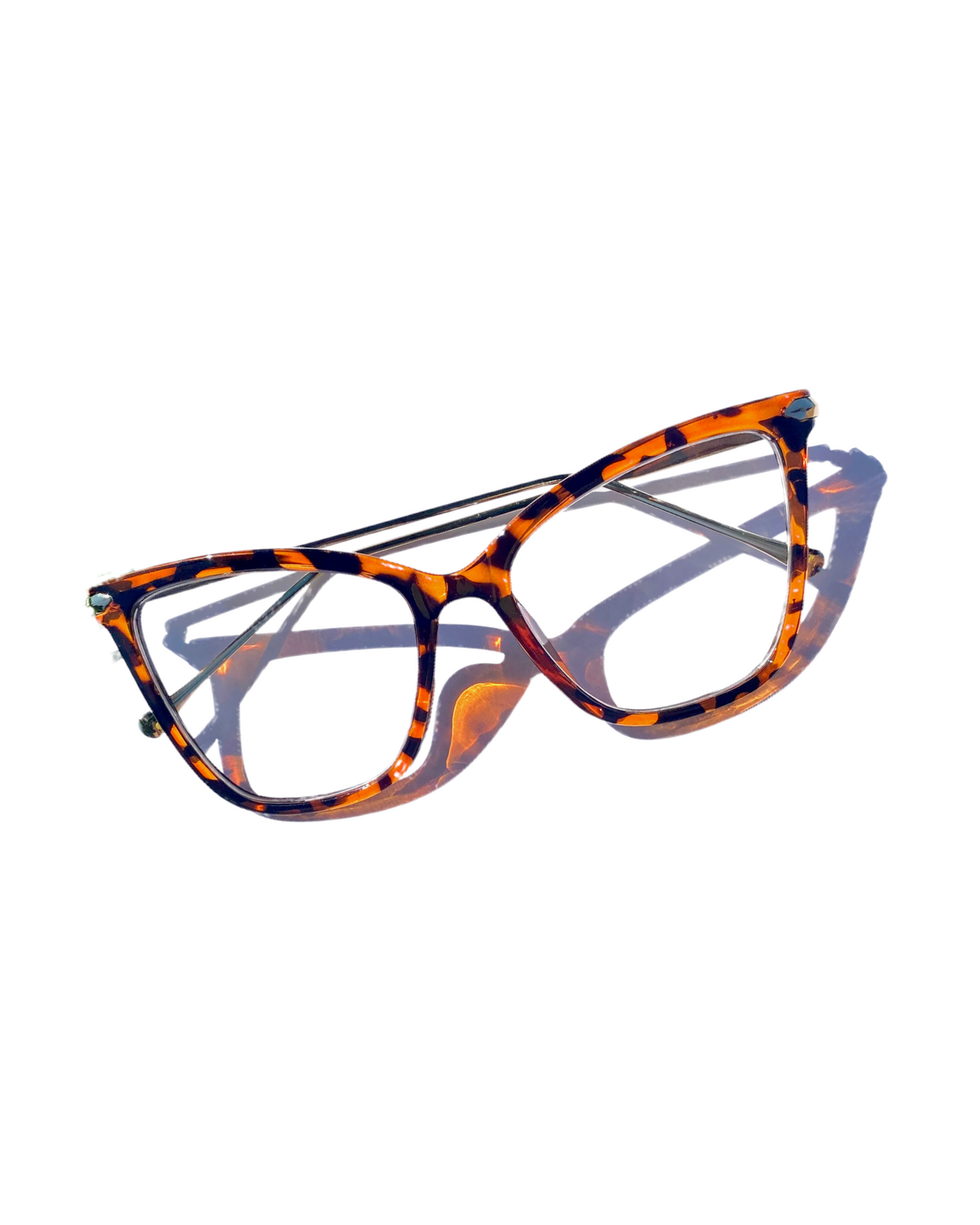 Blue Light Block Cat Eye Glasses (Brown)