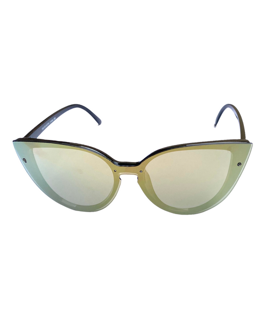 Cateye Sunglasses (Green Reflective Lens)