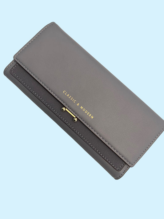 Long Leather Wallet (Light blue)