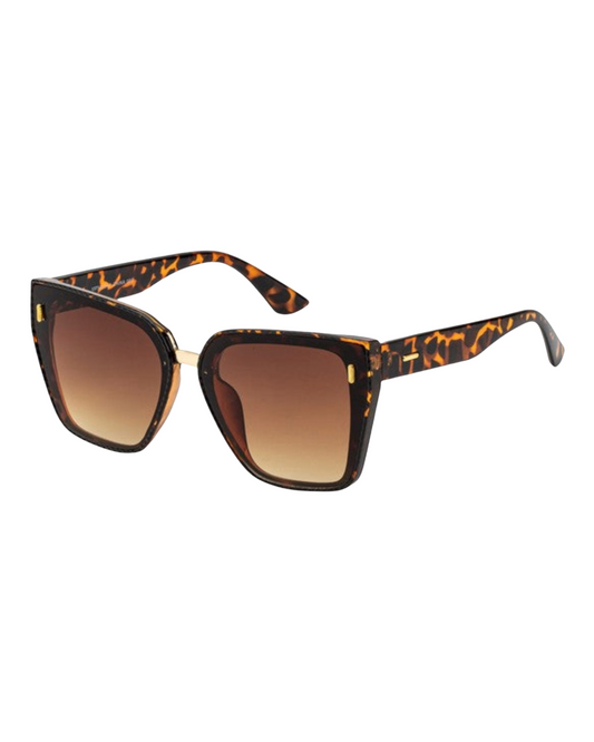 Oversized Cat Eye Sunglasses (Brown)