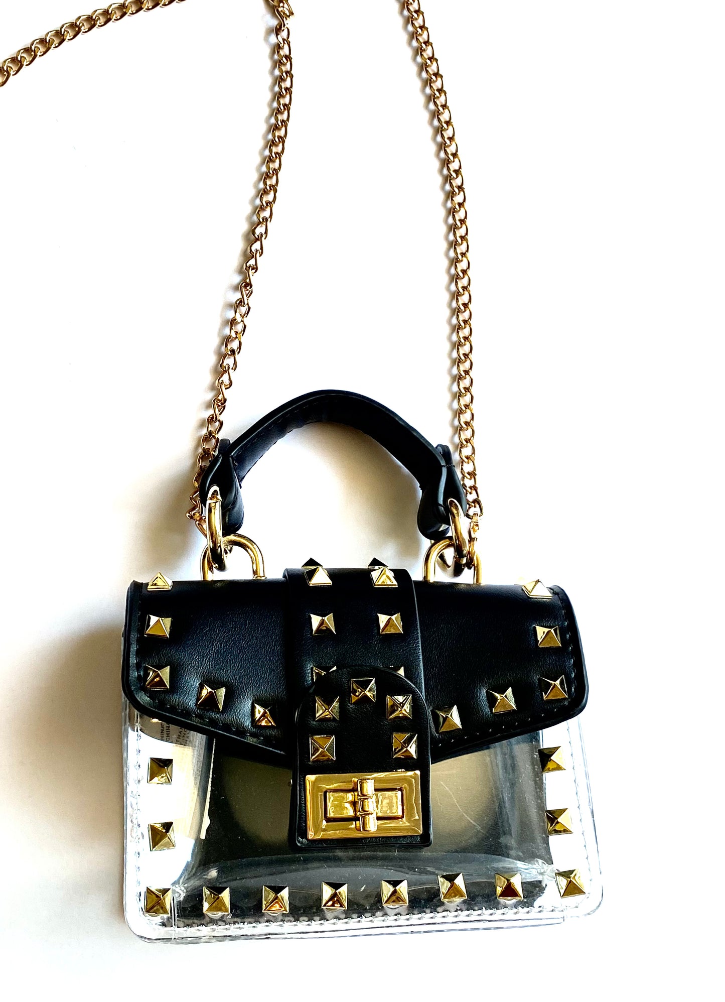 Clear Studded Crossbody (Black)